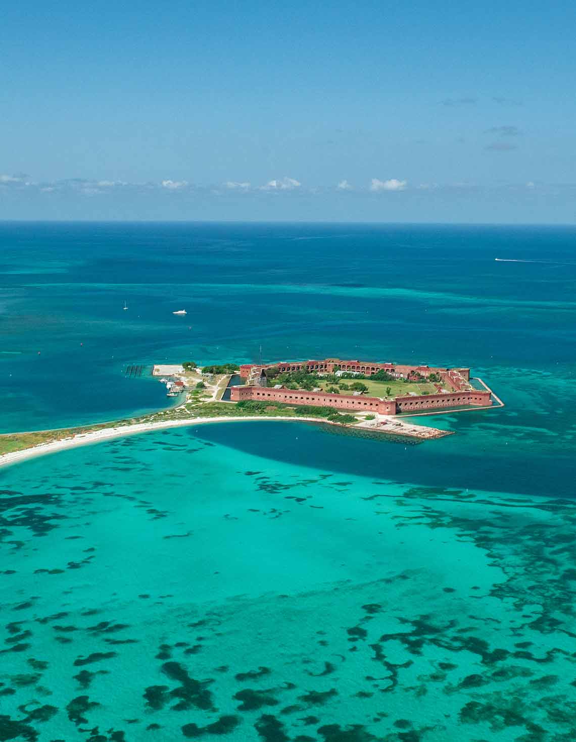 Aerial view of Fort Jefferson at Dry Tortugas