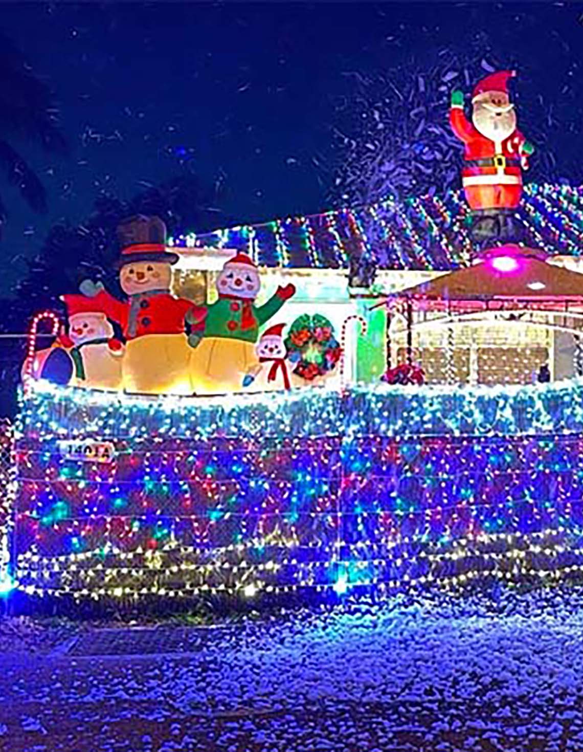 key west home with holiday lights