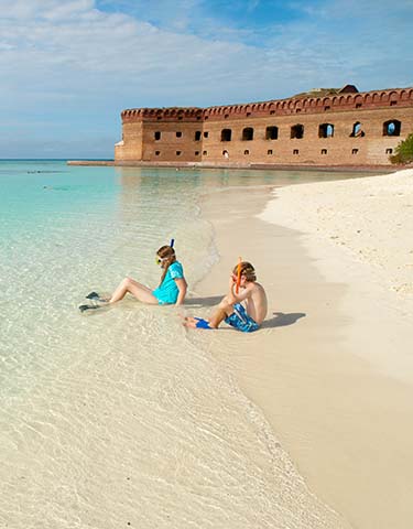 kids snorkeling at Dry Tortugas